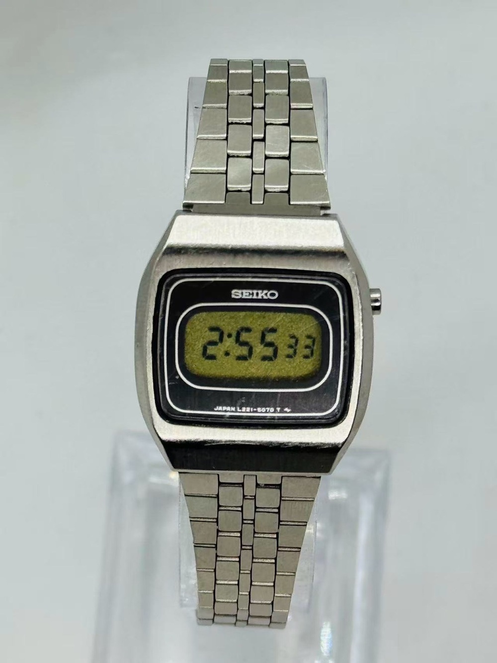 Vintage Seiko Women’s Digital Quartz Watch Stainless Steel 23mm New Battery Runs